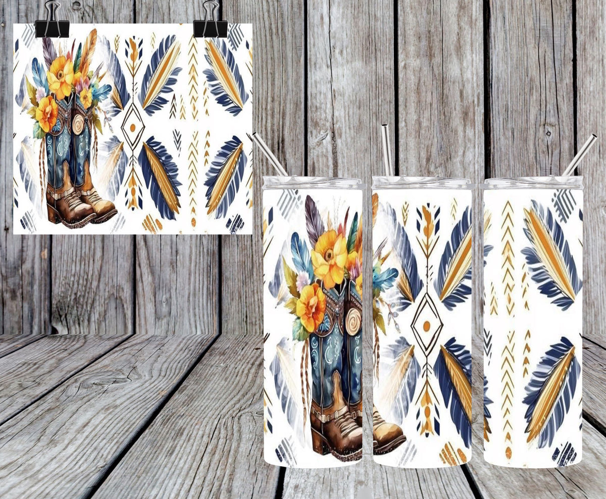 Boots and Feathers 20oz Tumbler