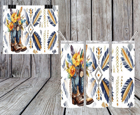 Boots and Feathers 20oz Tumbler