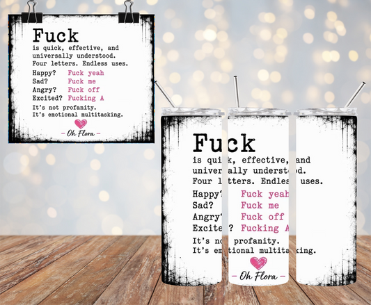 F**K 20oz Tumbler & Car Freshie Set