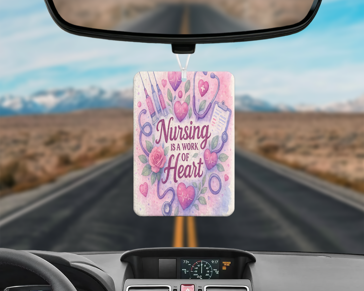 Nursing is A Work Of Heart 20oz Tumbler & Freshie Set