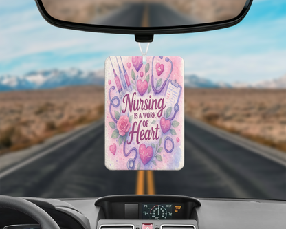 Nursing is A Work Of Heart 20oz Tumbler & Freshie Set