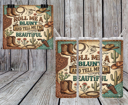 Roll Me A Blunt 20oz Tumbler & Freshie Set