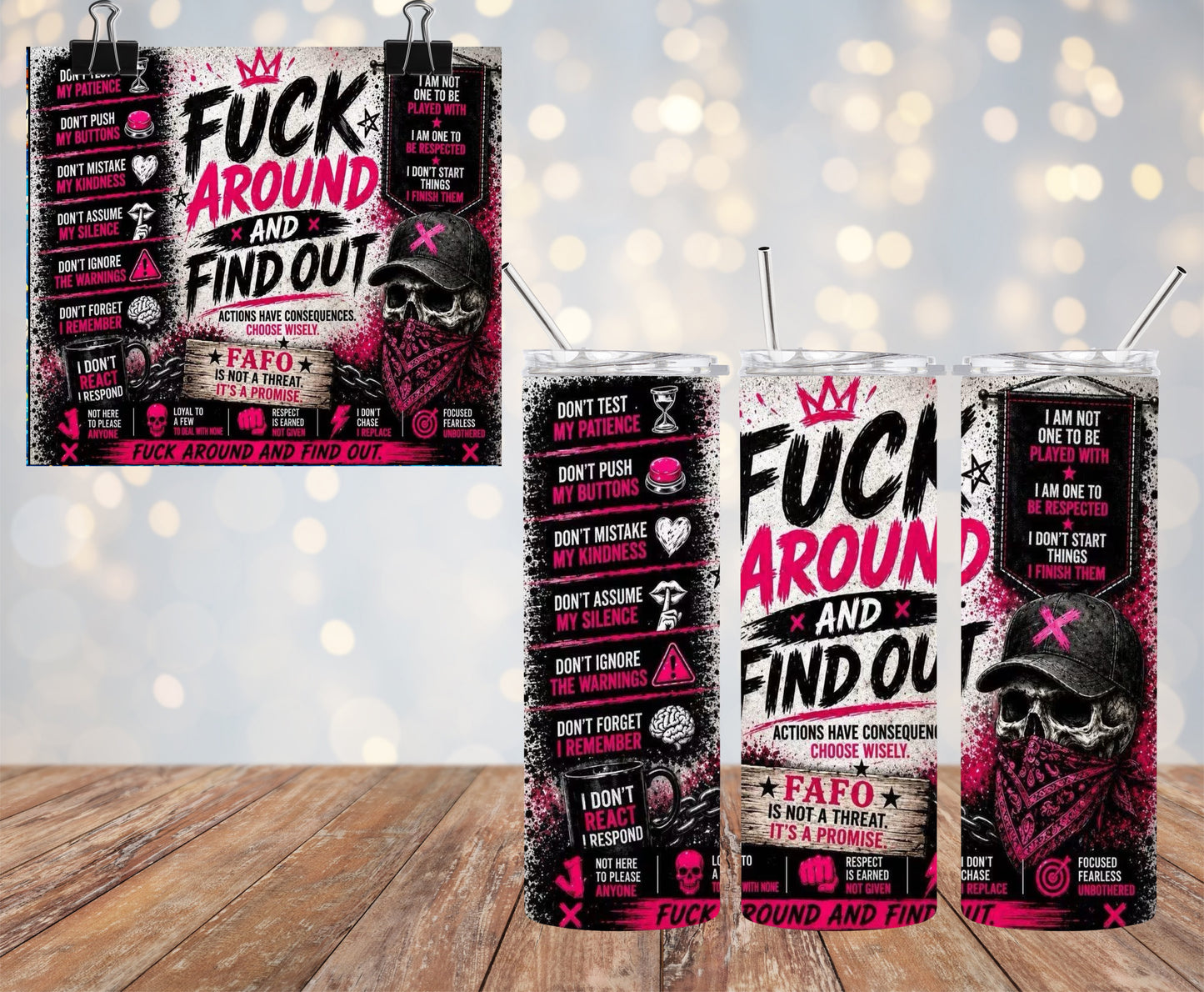 F**K Around And Find Out 20oz Tumbler & Car Freshie Set