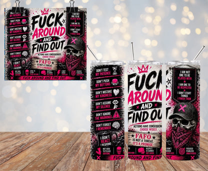 F**K Around And Find Out 20oz Tumbler & Car Freshie Set