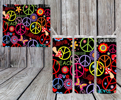 Peace Love 20oz Tumbler & Freshie Set