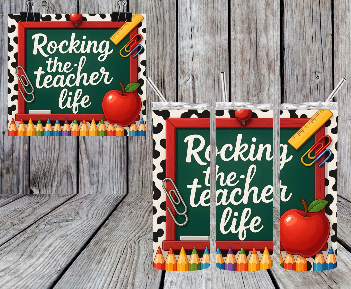 Rocking The Teachers Life 20oz Tumbler & Freshie Set