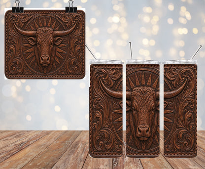 Leather Bull Patch 20oz Tumbler & Freshie Set