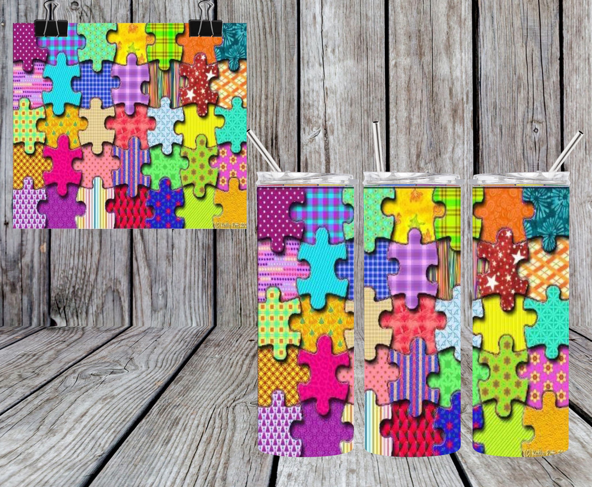 Autism Puzzle 2 20oz Tumbler & Freshie Set