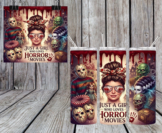 Just A Girl Who Loves Horror Movies 20oz Tumbler