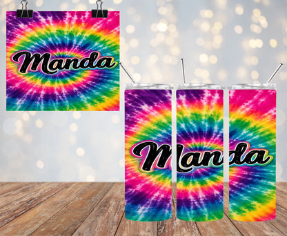 Custom Tye Dye 20oz Tumbler & Freshie Set