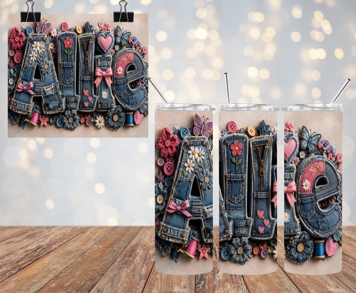 Custom Blue Jeans 20oz Tumbler