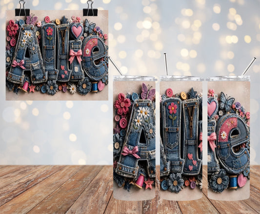 Custom Blue Jeans 20oz Tumbler