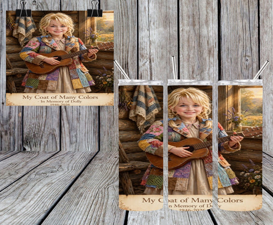 Young Dolly Parton The Coat Of Many Colors 20oz Tumbler & Freshie Set