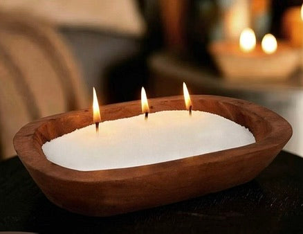 Pearled Wax Sand Candle Kit with Wooden Dough Bowl